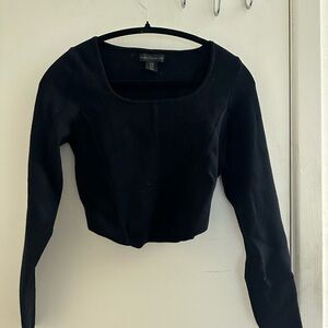 House of Harlow 1960 Black Cropped Blouse